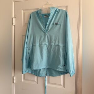 Columbia Teal Pullover Hooded Windbreaker